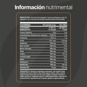 Complejo de Myo Inositol y Shatavari | con Ñame Silvestre, Maca, Vitex, Metilfolato y Vitamina D3 | 180 Cápsulas