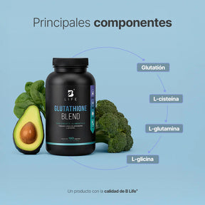 Glutatión con L-Cisteína, L-Glutamina y L-Glicina | 1000 mg por Porción | 180 Cápsulas