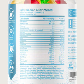 Gomitas con Vitaminas y Minerales | Sin Azúcar Añadida | 180 Piezas