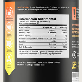 Raíz de Tejocote | 1000 mg por porción | 180 Cápsulas