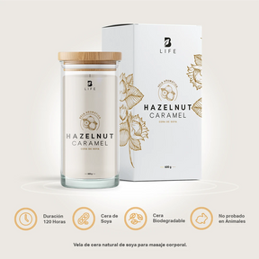 Hazelnut Caramel Aromatic Candle | Vela Aromática Avellana y Caramelo 600 g
