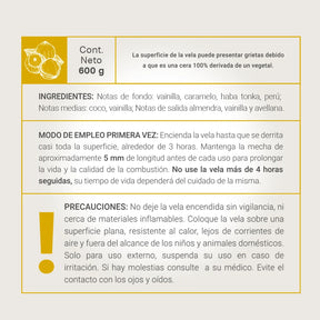 Hazelnut Caramel Aromatic Candle | Vela Aromática Avellana y Caramelo 600 g