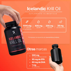 Aceite de Krill | 1000 mg de (EPA y DHA) con Astaxantina y Fosfolípidos