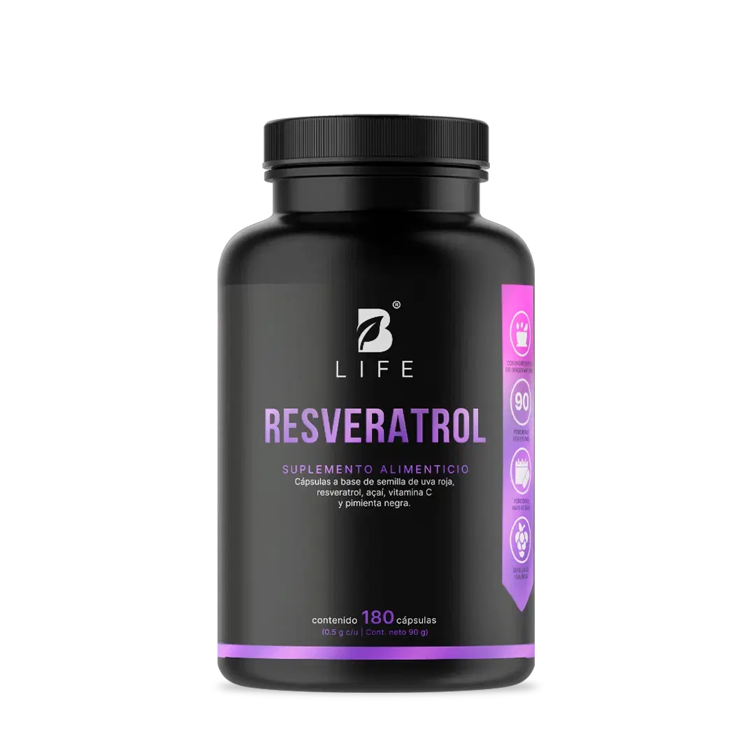 Resveratrol | con Uva Roja, Açaí, Vitamina C y Pimienta Negra | 1000 mg por porción