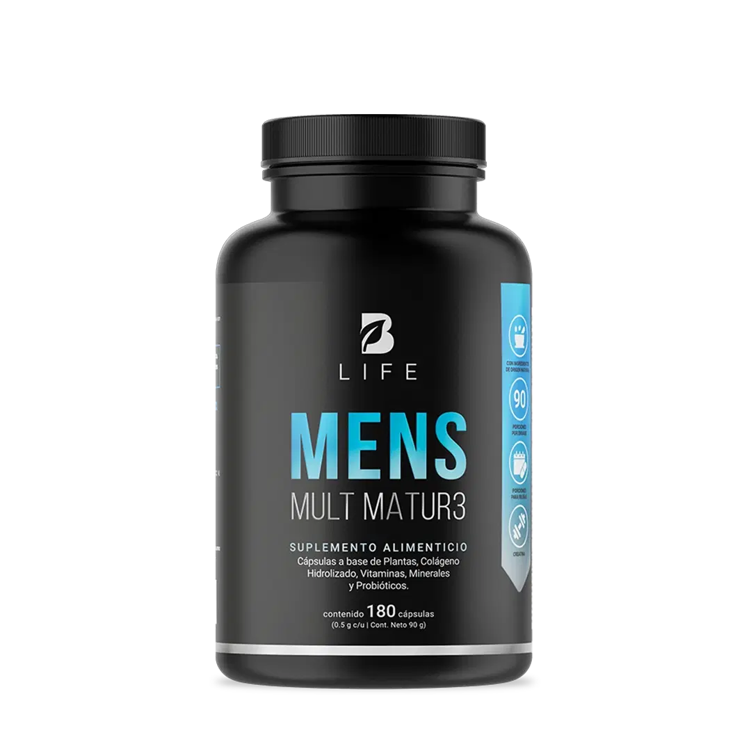 Multivitamínico para Hombre 40+ | Con Vitaminas A, C, D, E, Calcio, Colágeno, Creatina y Probióticos