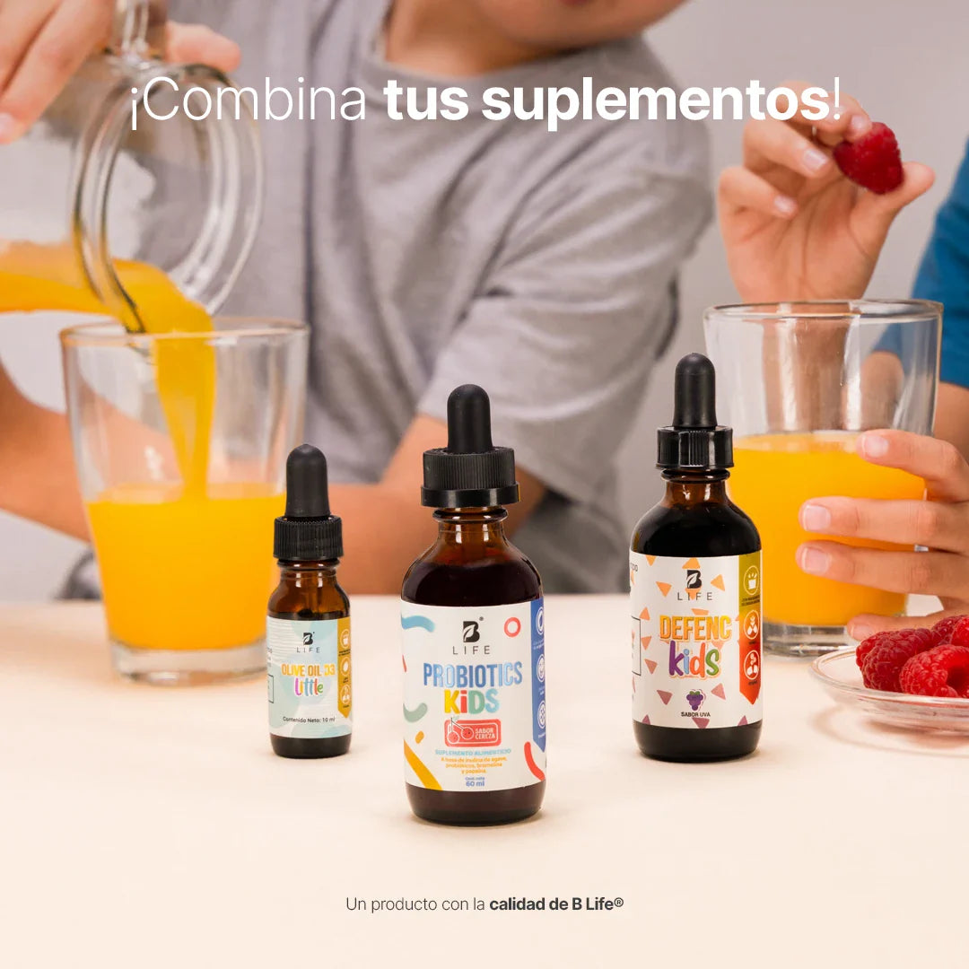 Probióticos en Gotas con 9 Cepas, Inulina y Bromelina | 35 Billones por Porción | Probióticos para Niños | 60 Tomas Sabor Cereza