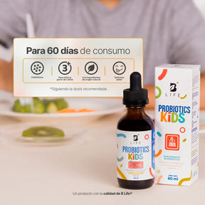 Probióticos en Gotas con 9 Cepas, Inulina y Bromelina | 35 Billones por Porción | Probióticos para Niños | 60 Tomas Sabor Cereza