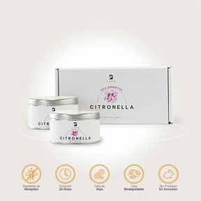 Kit 2 Pack Citronella Candle | Velas de Citronela 260 g c/u