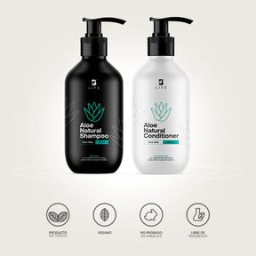 Kit Natural de Aloe Champú y Acondicionador 800 ml c/u