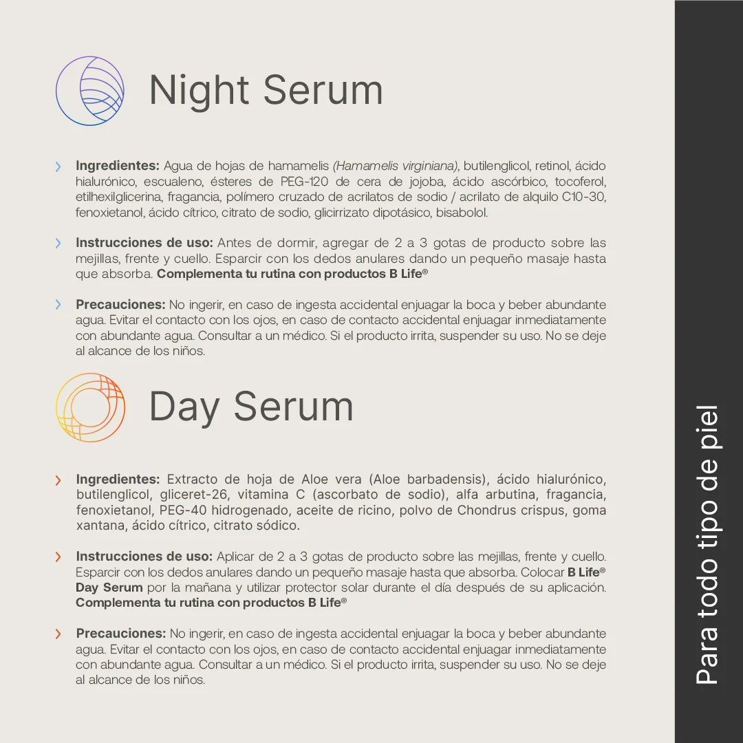 Kit Day & Night Serum | Kit de Sérums de Día y Noche 60 ml c/u