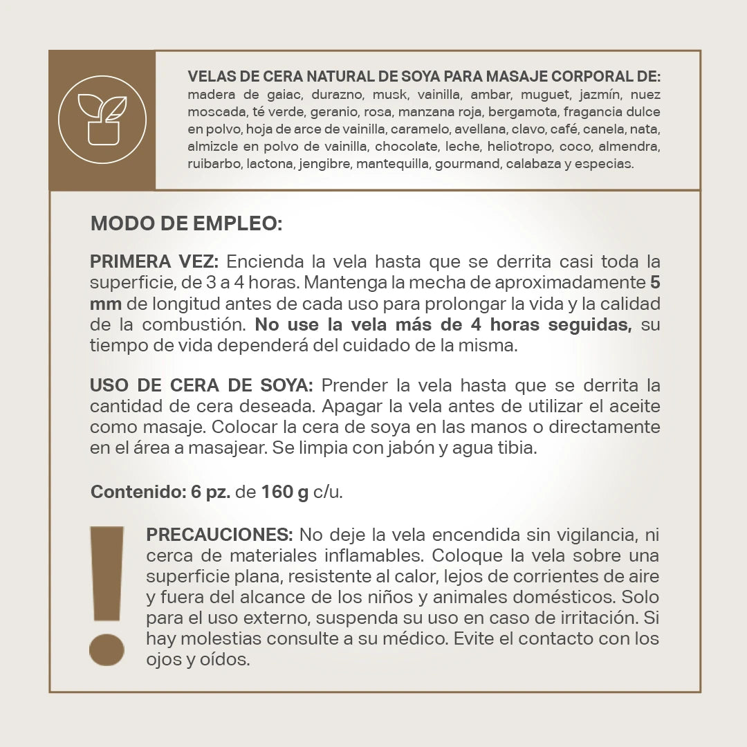 Kit de 6 Velas Enchanted Scents 160 g c/u