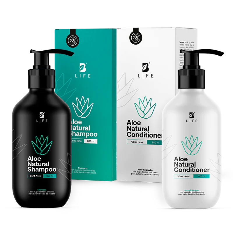 Kit Natural de Aloe Champú y Acondicionador 800 ml c/u