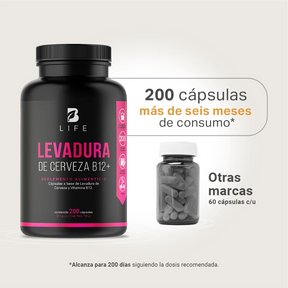 Vitamina B12 | con Levadura | 200 cápsulas