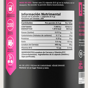 Vitamina B12 | con Levadura | 200 cápsulas