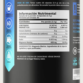Magnesio Marino | 2400 mg por poción | 240 Cápsulas