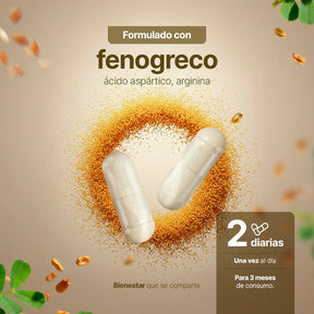 Mezcla de Vitaminas Para Hombre | Fenogreco, Ácido Aspártico, Arginina, Zinc y D3