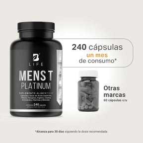 Fórmula Avanzada Platinum para Hombre | con Fenogreco, Creatina, Aminoácidos, Vitaminas y Minerales | 240 Cápsulas | 4000 mg por porción