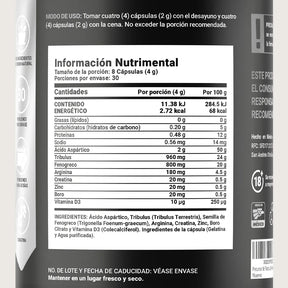 Fórmula Avanzada Platinum para Hombre | con Fenogreco, Creatina, Aminoácidos, Vitaminas y Minerales | 240 Cápsulas | 4000 mg por porción