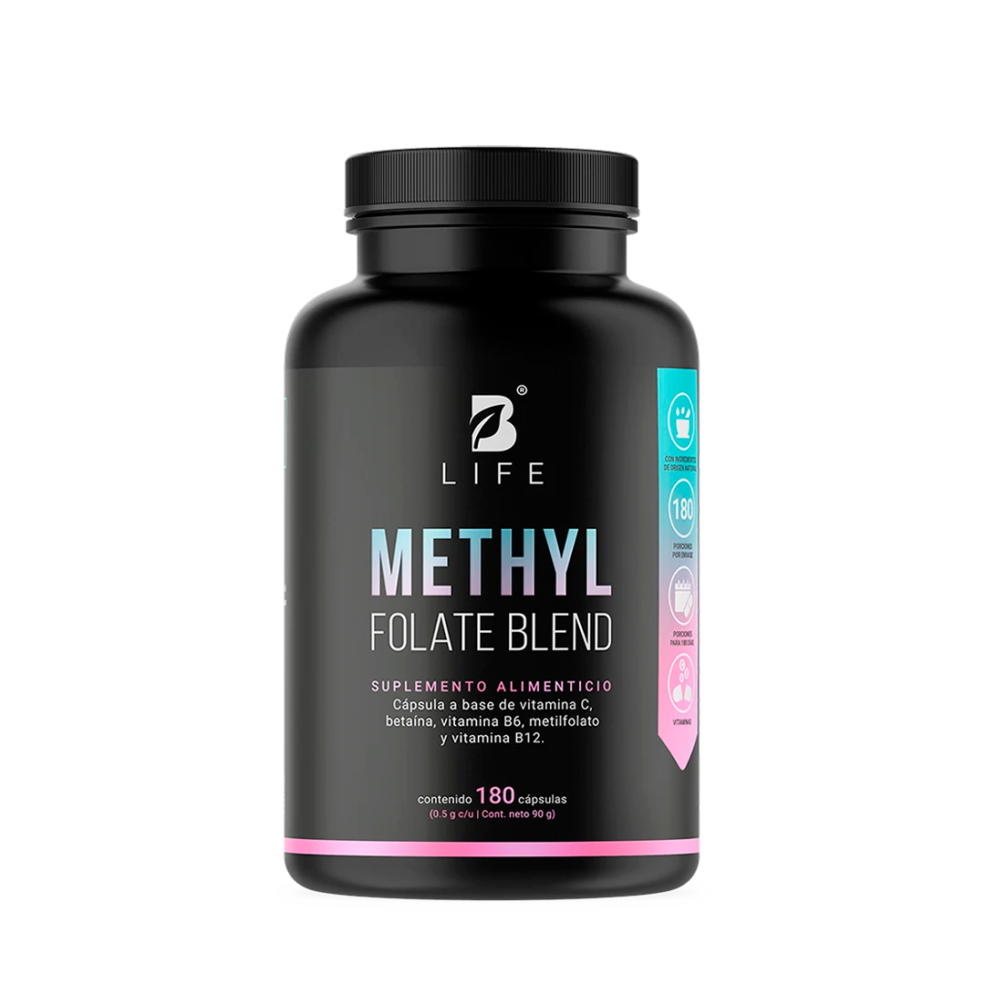 Mezcla con Metilfolato, Vitamina C, B6 y B12 | 500 mg por Cápsula | 180 Cápsulas
