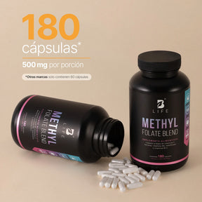 Mezcla con Metilfolato, Vitamina C, B6 y B12 | 500 mg por Cápsula | 180 Cápsulas