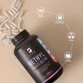 Mezcla con Metilfolato, Vitamina C, B6 y B12 | 500 mg por Cápsula | 180 Cápsulas