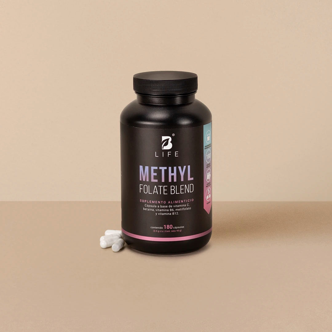 Mezcla con Metilfolato, Vitamina C, B6 y B12 | 500 mg por Cápsula | 180 Cápsulas