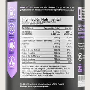 Cardo Mariano con Diente de León, Jengibre y Mezcla Herbal | 1100 mg por Porción