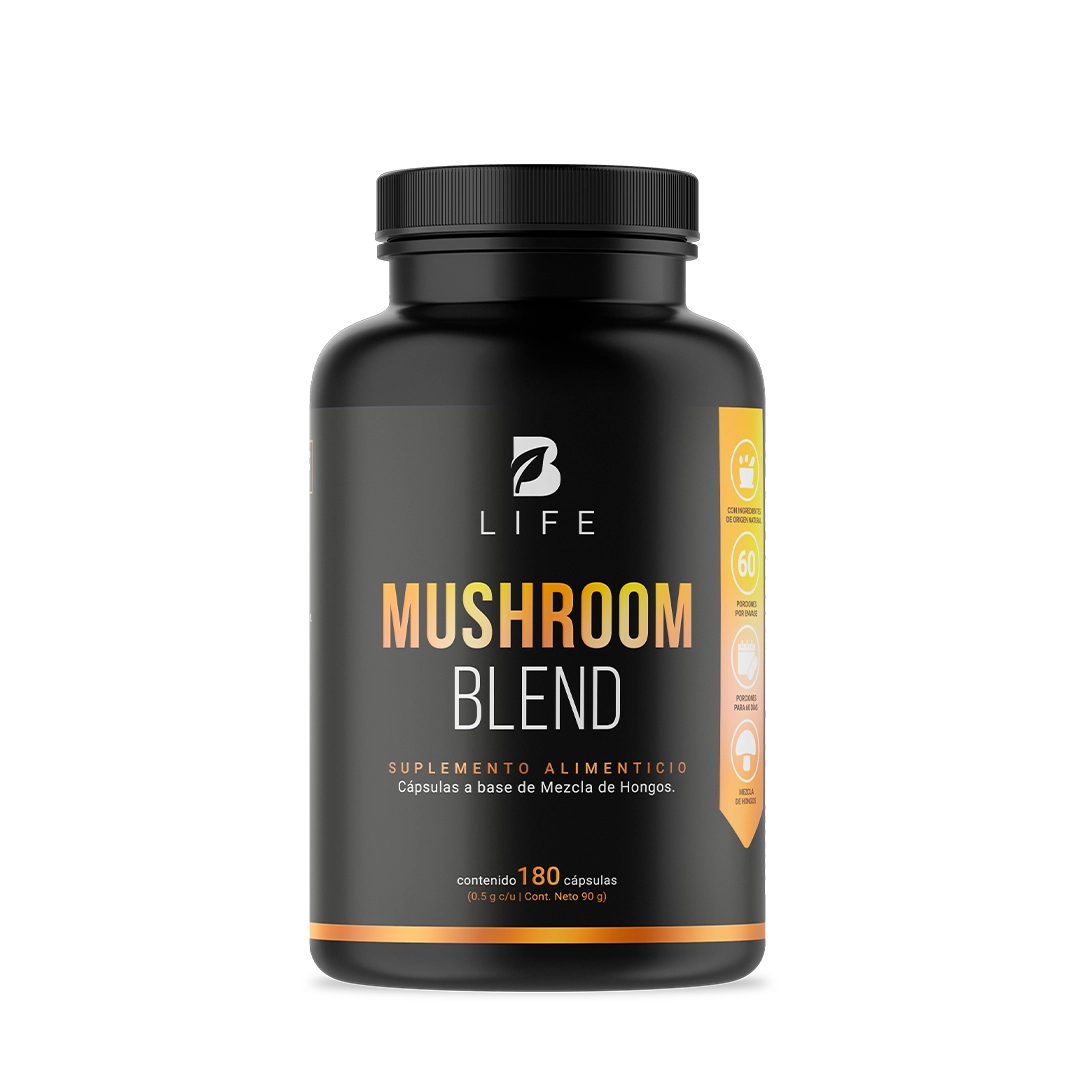 Mezcla de Hongos Adaptogenos | Melena de León, Reishi, Cordyceps, Chaga | 1500 mg por porción Mushroom Blend | Mezcla de Hongos