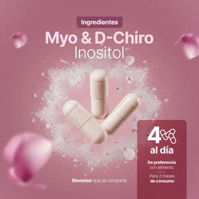 Myo & D-Chiro Inositol en cápsulas | Relación Ideal 40:1 de Alta Pureza | Fórmula Platinum | 2000 mg por porción