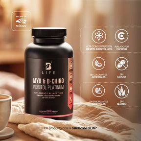 Myo & D-Chiro Inositol en cápsulas | Relación Ideal 40:1 de Alta Pureza | Fórmula Platinum | 2000 mg por porción