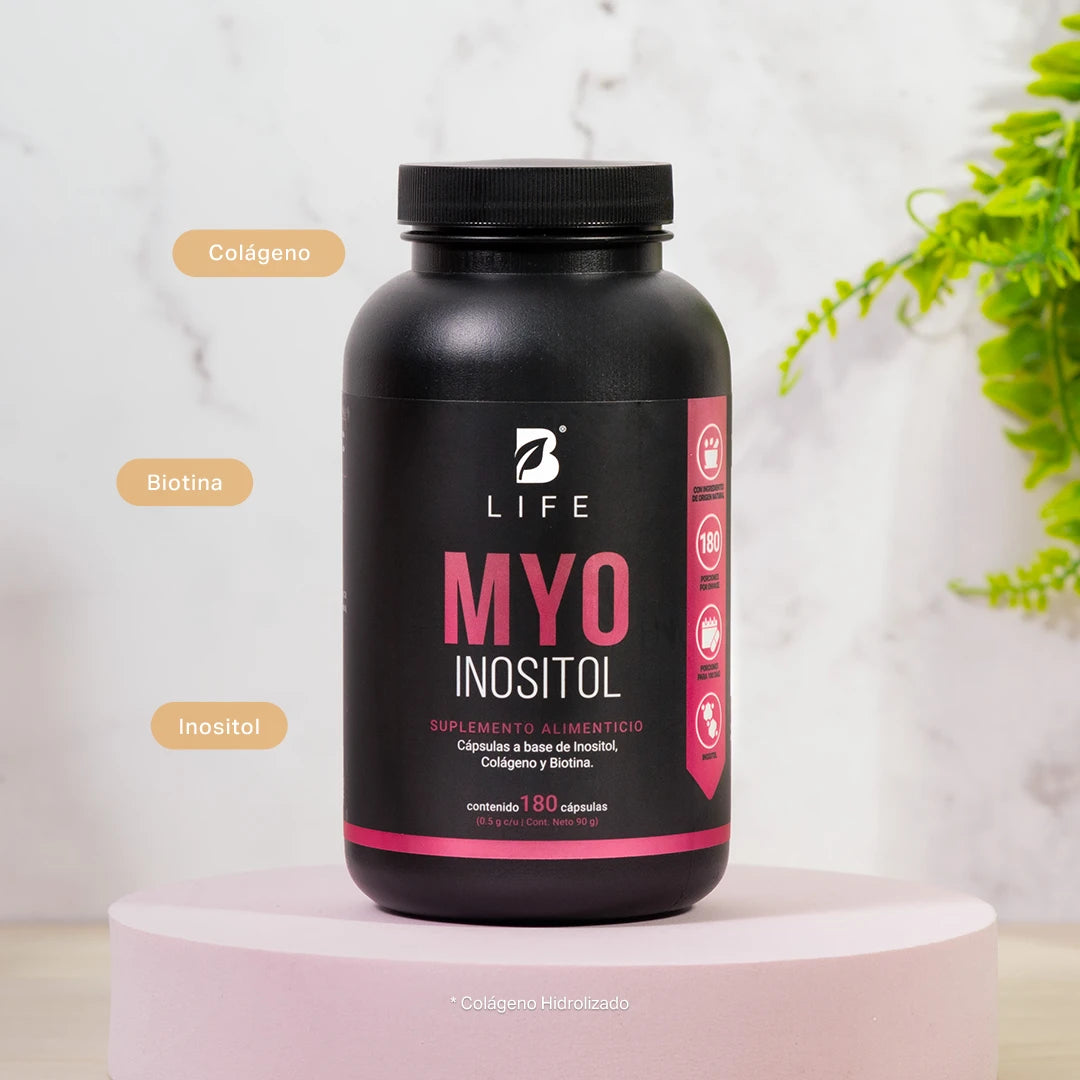 Myo Inositol | adicionado con Biotina y Colágeno Hidrolizado | 500 mg por porción