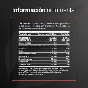 NAD Fórmula Avanzada | Con Berberina y Pimienta Negra | 50 Cápsulas