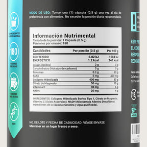 NADH con Magnesio y Colágeno | 180 cápsulas