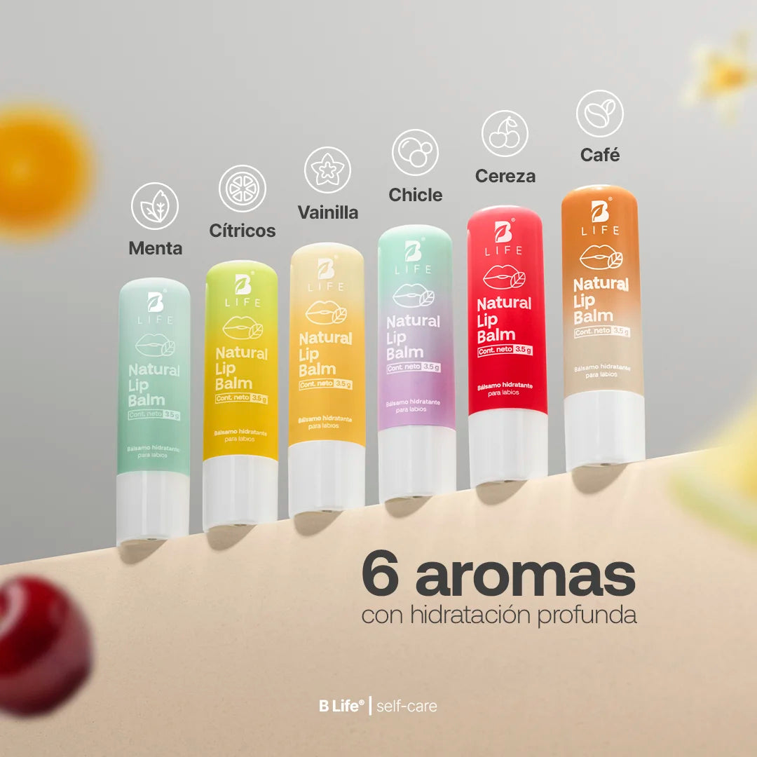 Natural Lip Balm | Bálsamo Natural para Labios 6 piezas 3.5 g c/u