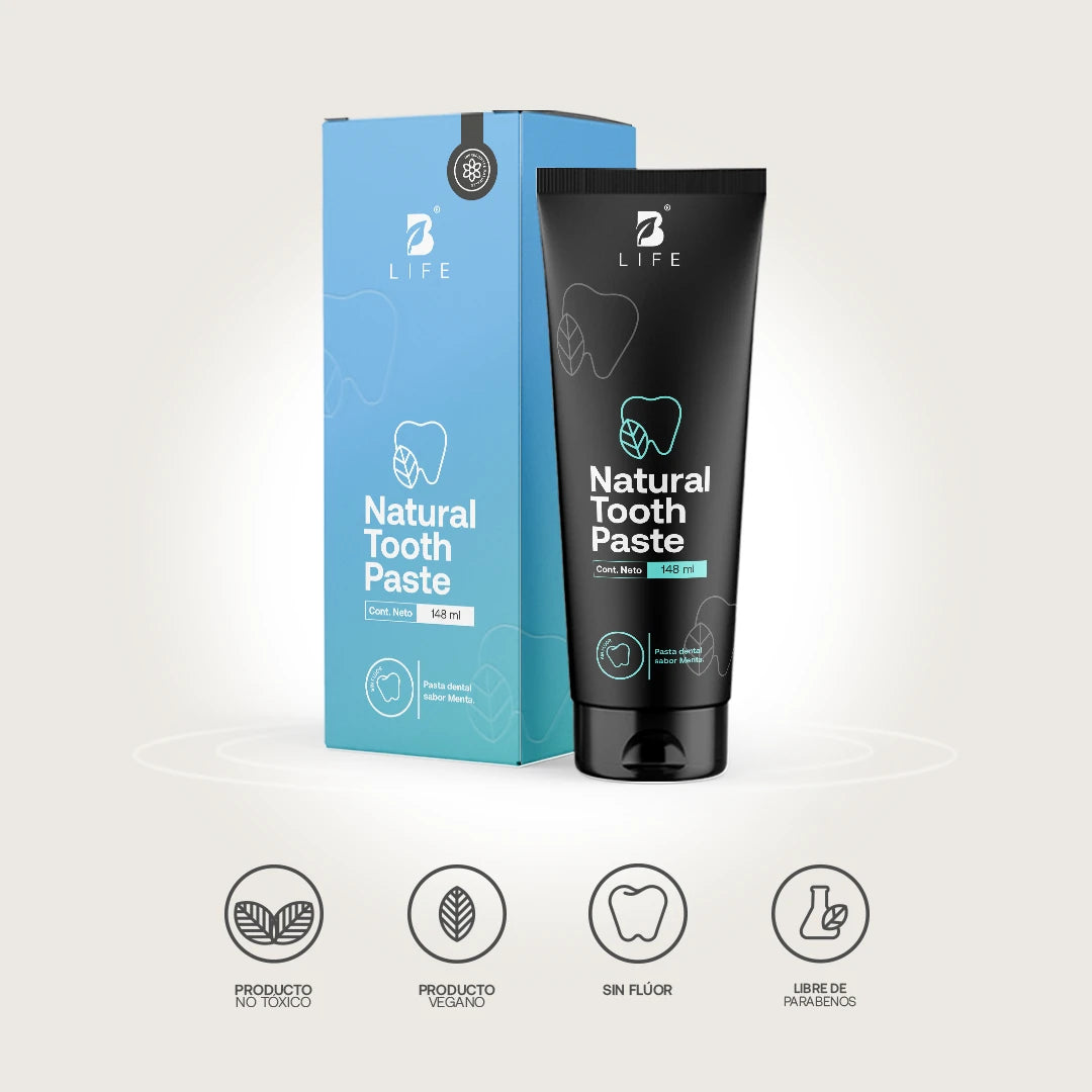 Pasta Dental Natural sin Flúor | Con Más de 94% de Ingredientes Naturales | 148 ml | B Life