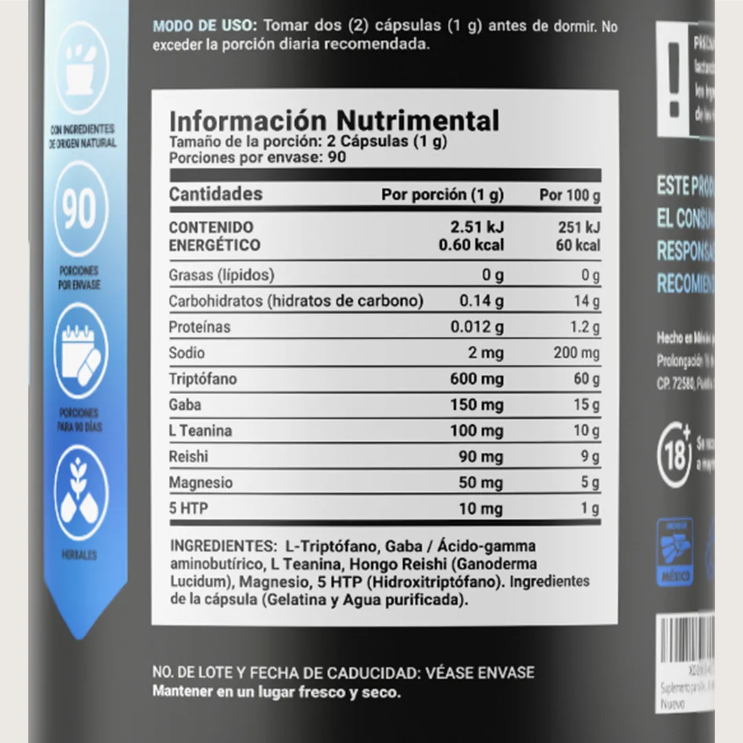 Mezcla con extractos Adaptógenos | Adicionada con Magnesio | 1000 mg por porción