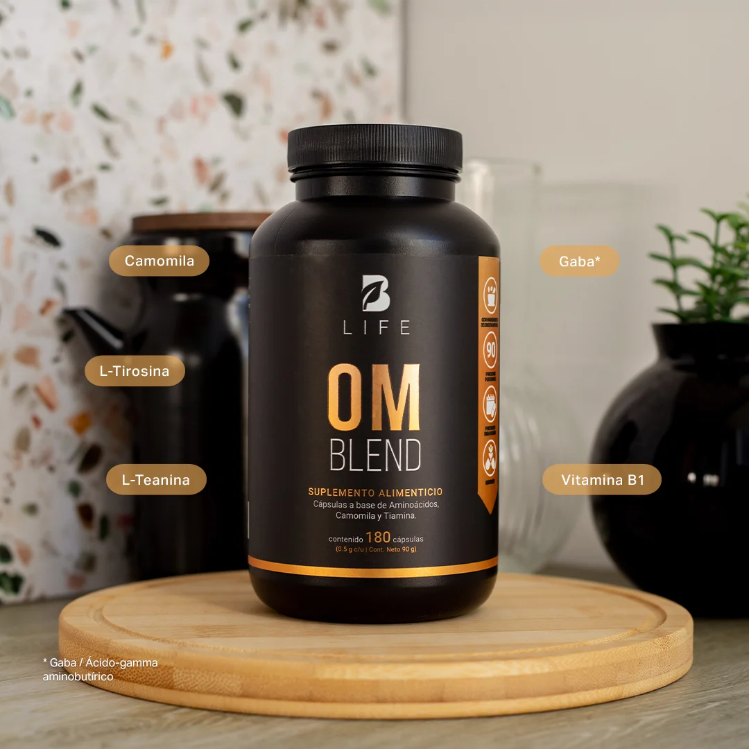 GABA con Camomila, L-Tirosina, L-Teanina y Vitamina B1 | 500 mg por porción | 180 Cápsulas
