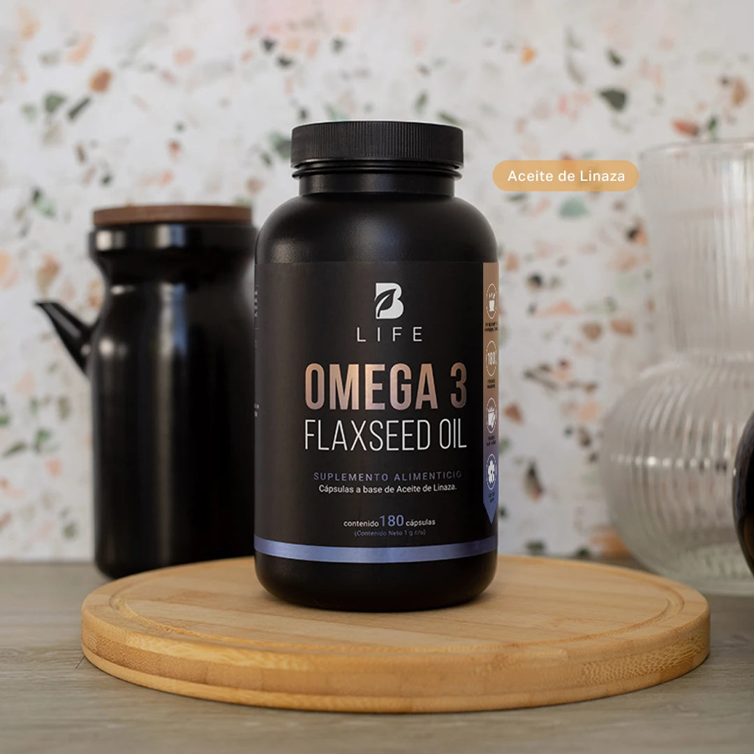 Aceite de Linaza Puro con Omega 3 | Ácido Alfa Linolénico | 180 cápsulas | 1000 mg por porción