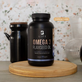 Aceite de Linaza Puro con Omega 3 | Ácido Alfa Linolénico | 180 cápsulas | 1000 mg por porción