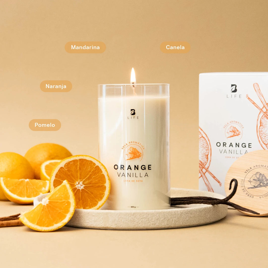 Orange Vanilla Aromatic Candle | Vela Aromática Vainilla Naranja 600 g