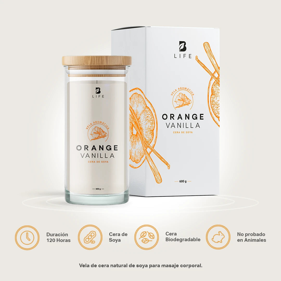 Orange Vanilla Aromatic Candle | Vela Aromática Vainilla Naranja 600 g