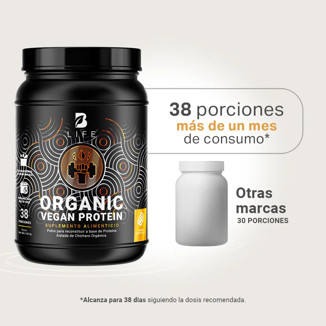 Proteína Orgánica Vegana sabor Chocolate | Sin azúcar Añadida | 3 Libras