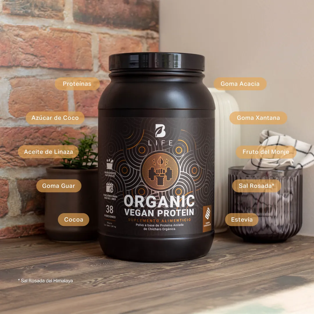 Proteína Orgánica Vegana sabor Chocolate | Sin azúcar Añadida | 3 Libras