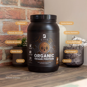 Proteína Orgánica Vegana sabor Chocolate | Sin azúcar Añadida | 3 Libras