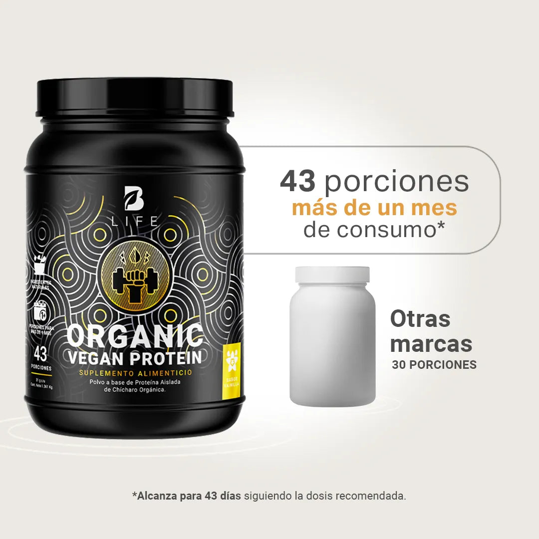 Proteína Orgánica Vegana sabor Vainilla | Sin azúcar Añadida | 3 Libras