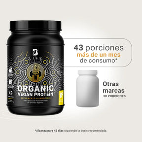 Proteína Orgánica Vegana sabor Vainilla | Sin azúcar Añadida | 3 Libras