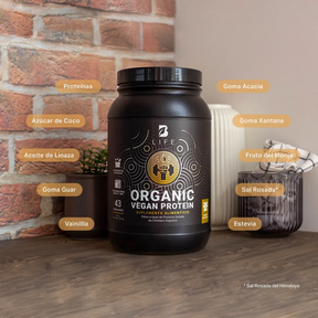 Proteína Orgánica Vegana sabor Vainilla | Sin azúcar Añadida | 3 Libras