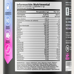 Multivitamínico con Ácido Fólico, Calcio, Vitaminas, Colágeno Hidrolizado y Magnesio | 180 Cápsulas