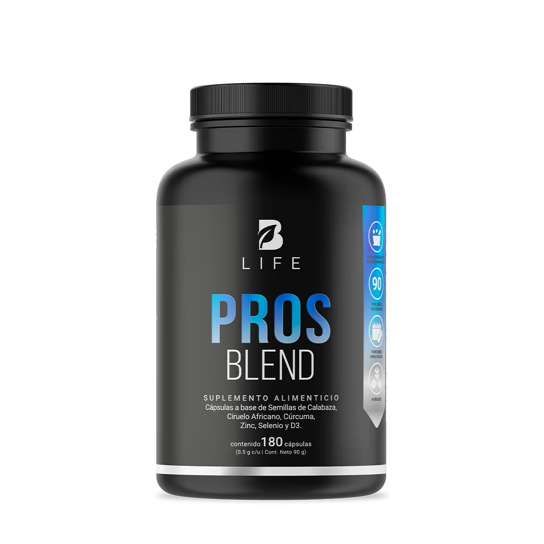 Fórmula para Hombre con Ciruelo Africano, Selenio, Semilla de Calabaza, Cúrcuma, Zinc y Vitamina D3 | 1000 mg por Porción | B Life