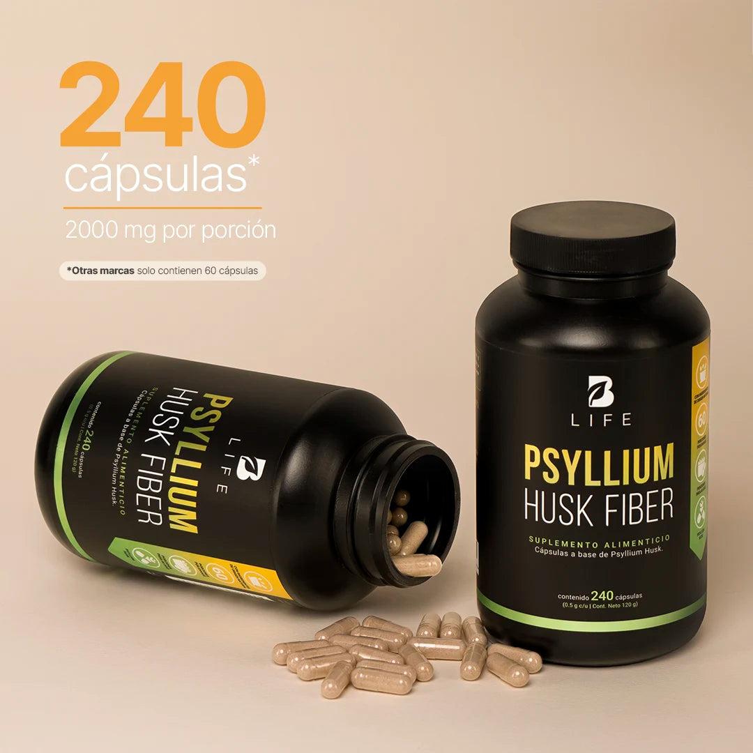 Cápsulas de Psyllium Husk | 2000 mg por Porción | 240 Cápsulas